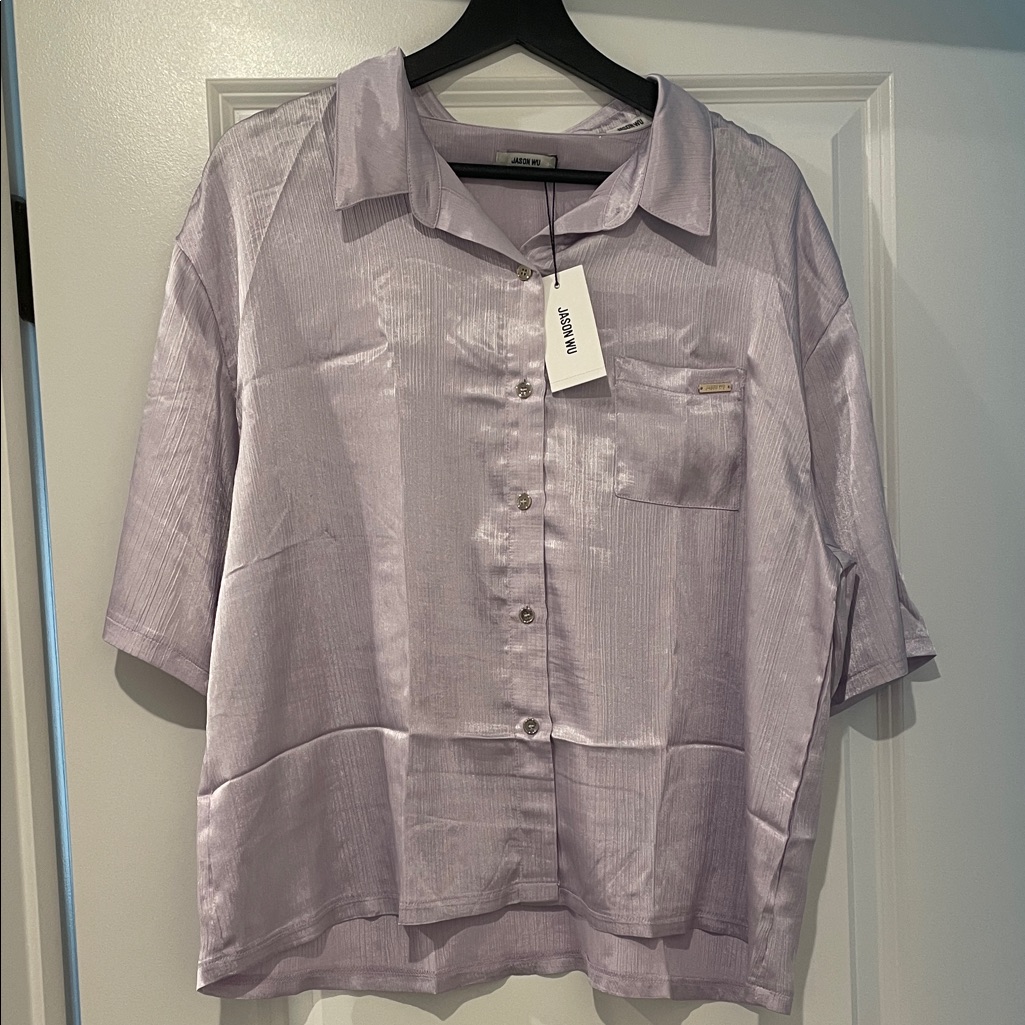 Jason Wu Shimmering Lilac Pajama Shirt Xl Nwt
